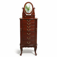 Cherry Jewelry Armoire w/Oval Mirror