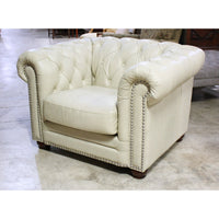 Bone Leather Chesterfield Club Chair