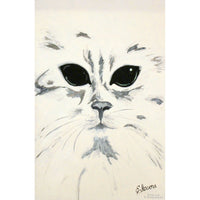 White Cat Original Oil Painting