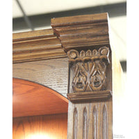Lighted Oak Double Bookcase w/Glass Shelves