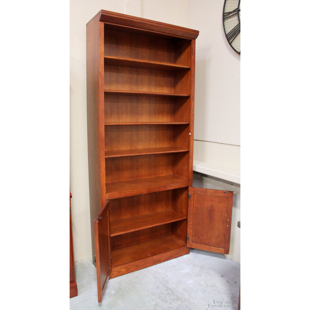 Creative Ideas Mission Oak Bookshelf w/Cabinet