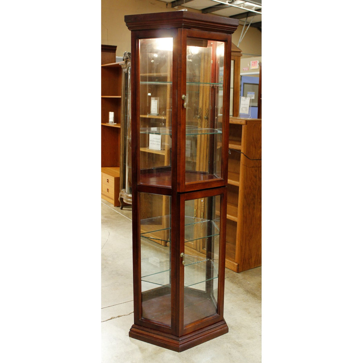 Two Door Mahogany Curio Cabinet
