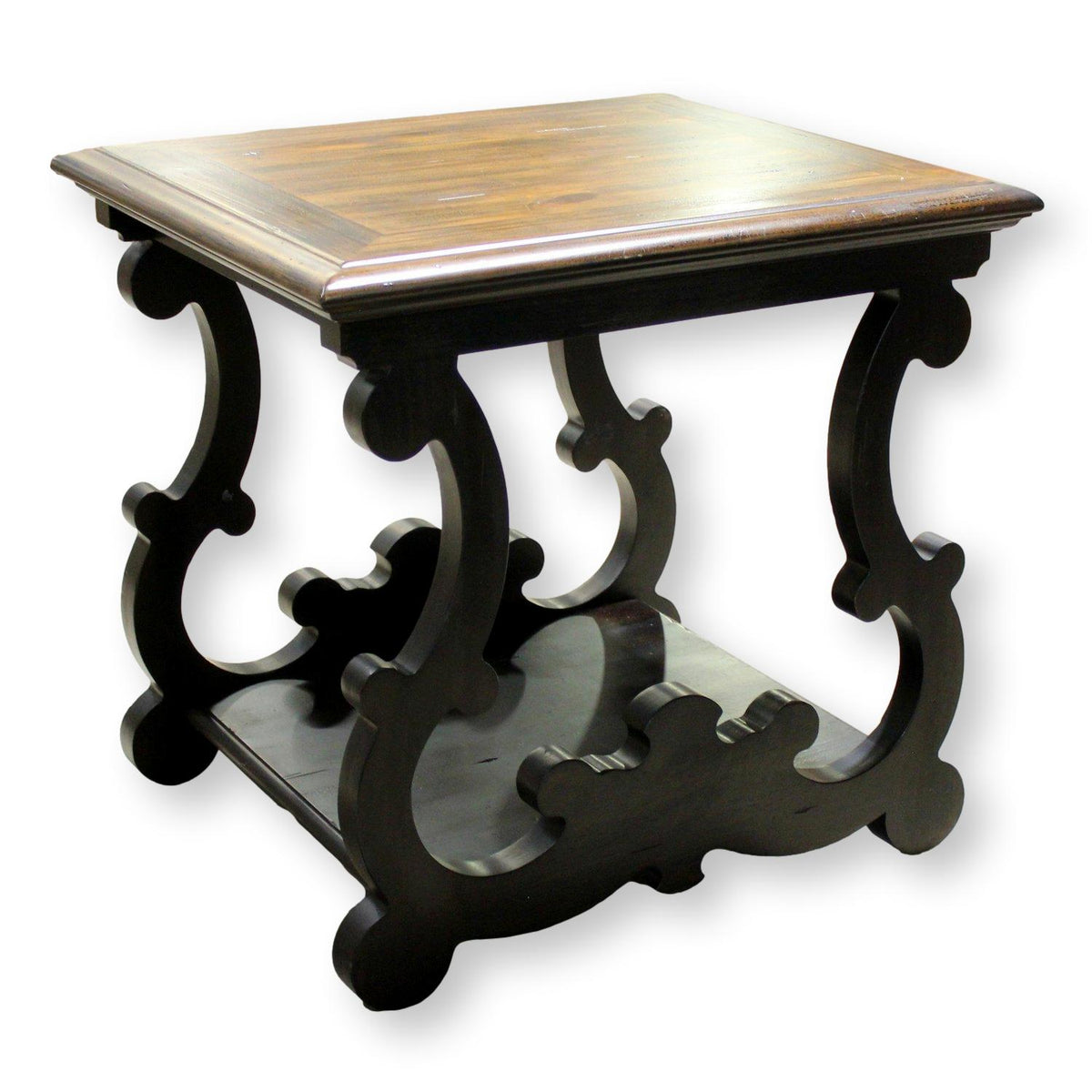 Hooker Furniture Rustic End Table w/Scrolling Sides