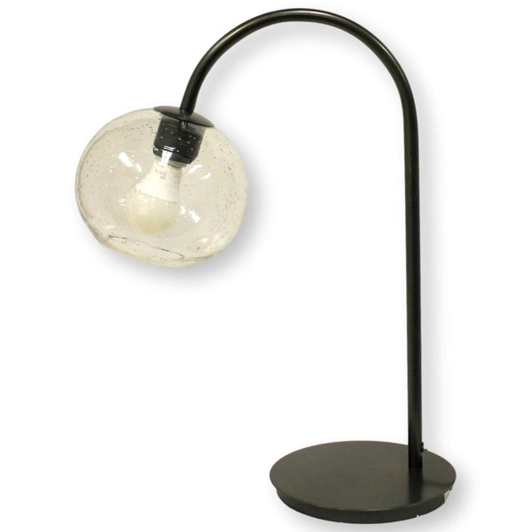 West Elm Bronze Arch Table Lamp w/Glass Dome Shade