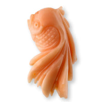 Angel Skin Coral Koi Fish Carved Pendant – Soft Blush Tones