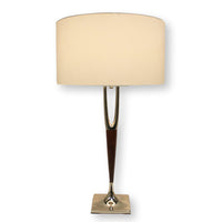 MCM Chrome & Wood Table Lamp