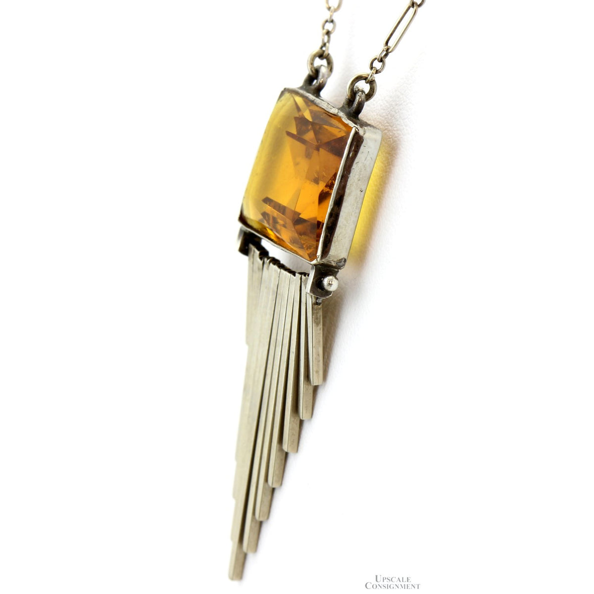 Vintage 10K Gold Andalusite Art Deco Fringe Necklace