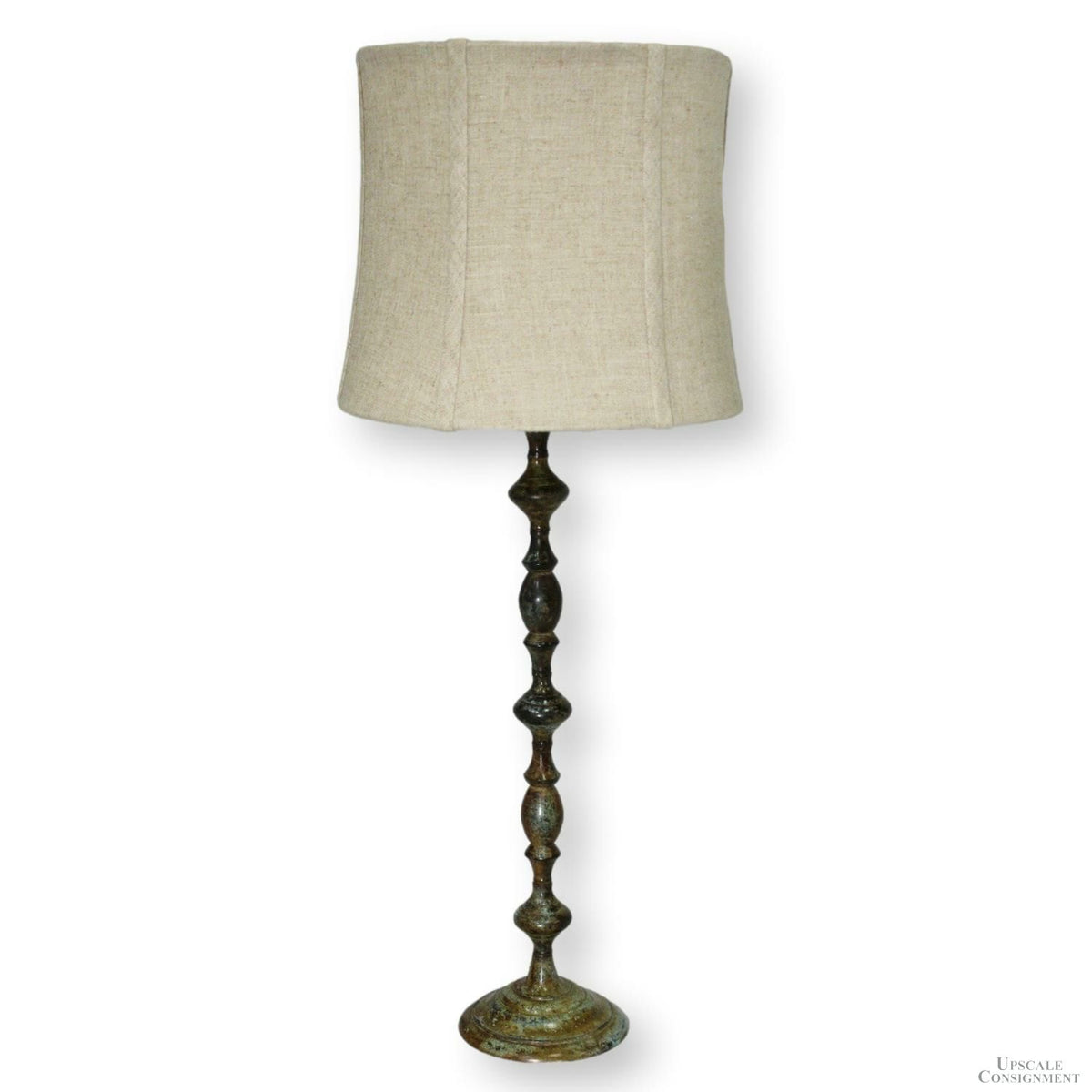 Verdigris Brass Candlestick Table Lamp