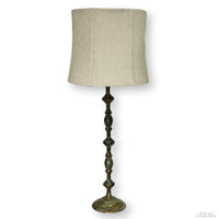 Verdigris Brass Candlestick Table Lamp