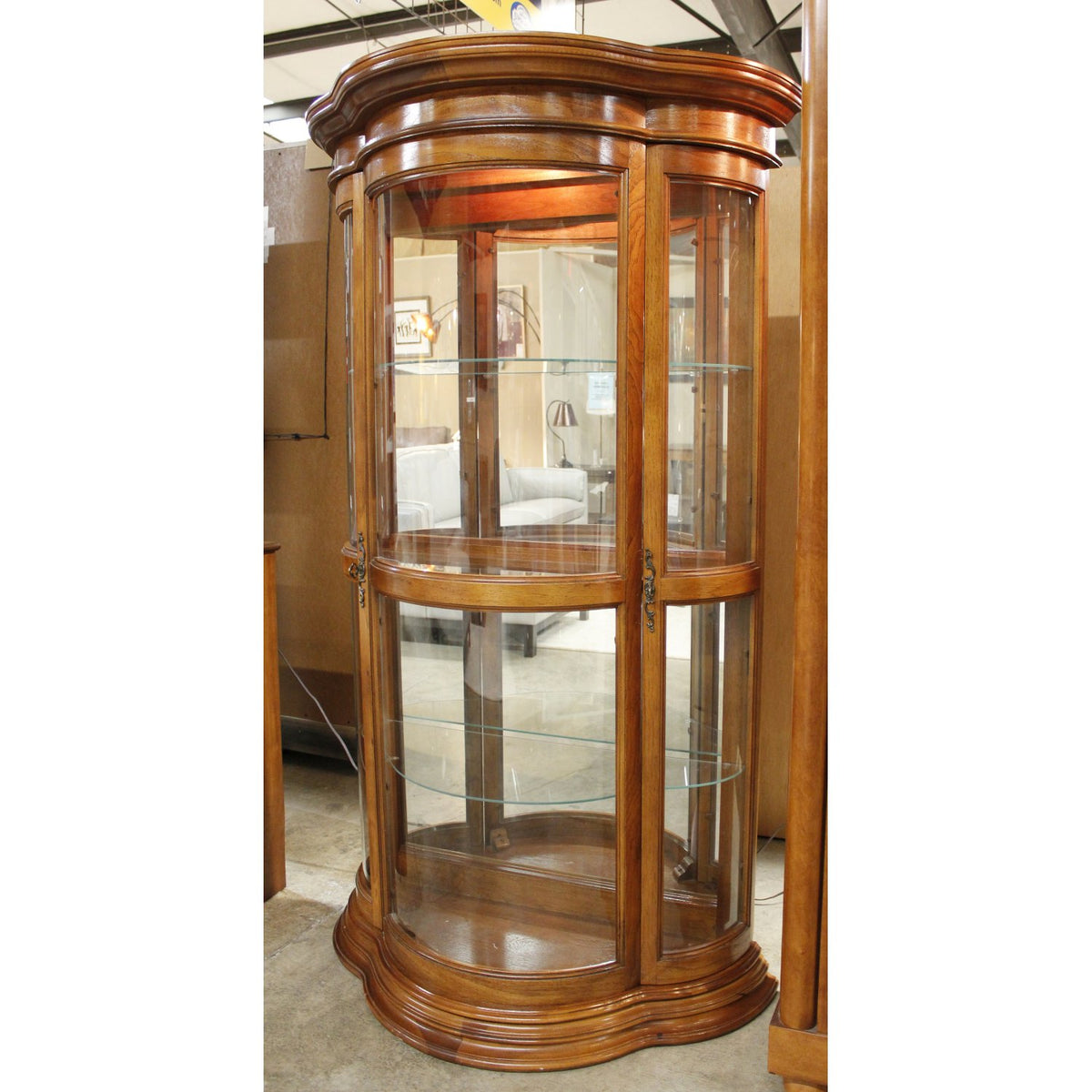 Curved Glass Curio Cabinet
