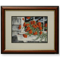 Jeffrey Hull Framed Print 'Carol's Geraniums'