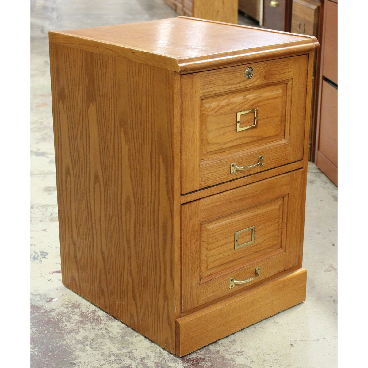 Oak 2 Drawer File Cabinet