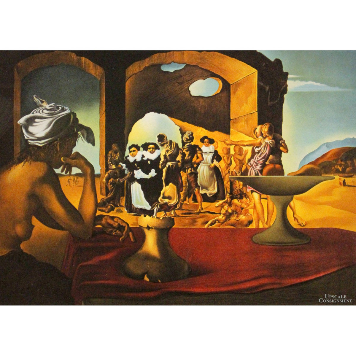 Salvador Dali Framed Print 'Slave Market with the Disappearing Bust of Voltaire'