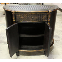 Black & Gold Demilune Cabinet