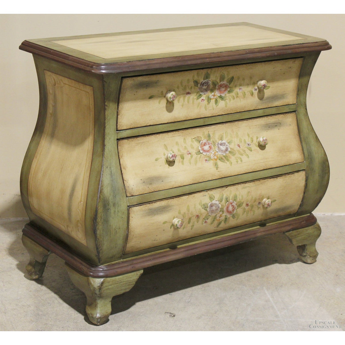 Handpainted Bombe Chest