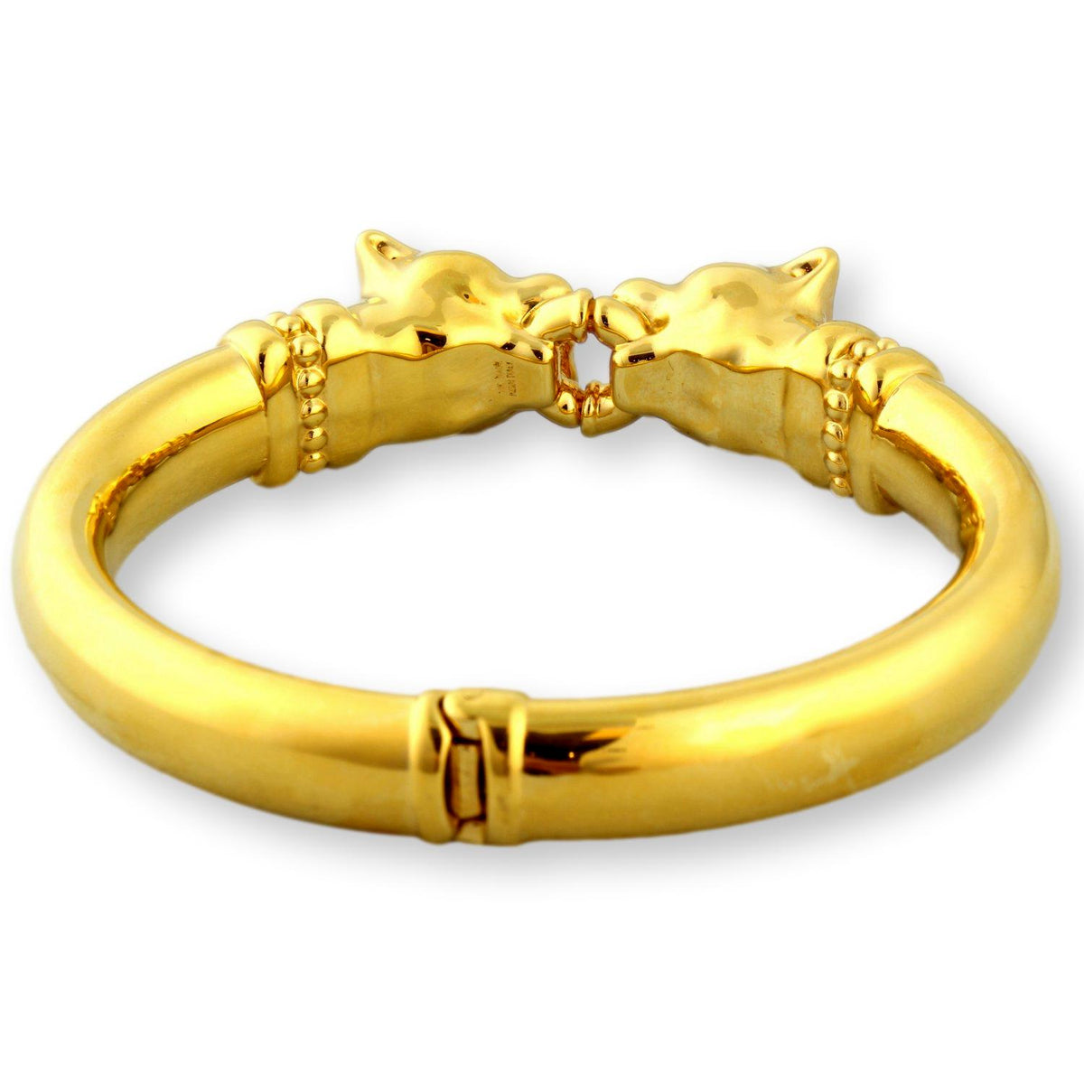 Italian Hinged Panther Bracelet - Durable 18K Gold over Resin
