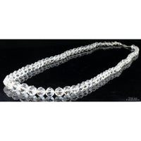 Hand Faceted Graduated Rock Crystal Quartz Bead Necklace