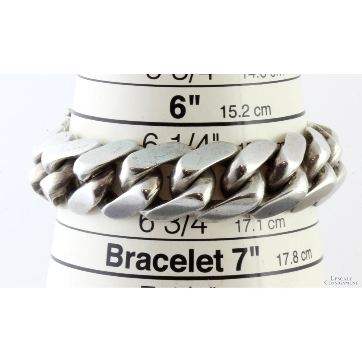 Handcrafted Mid-Century Lady's Silver Cuban Curb Link Bracelet