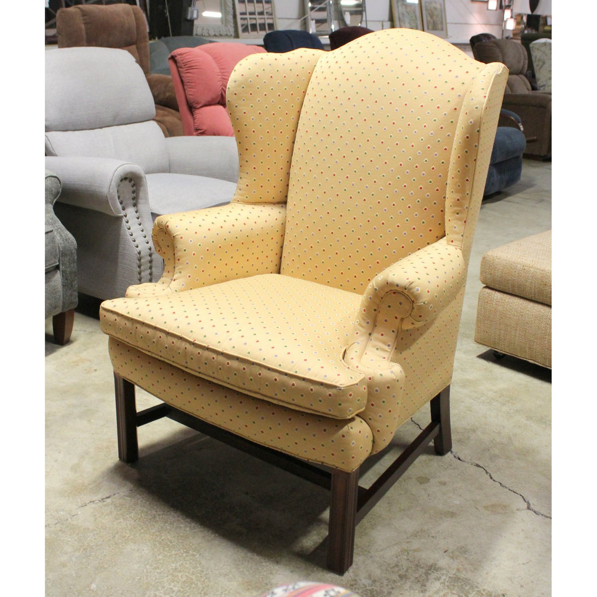 Sherrill Gold Wingback w/Diamond Pattern