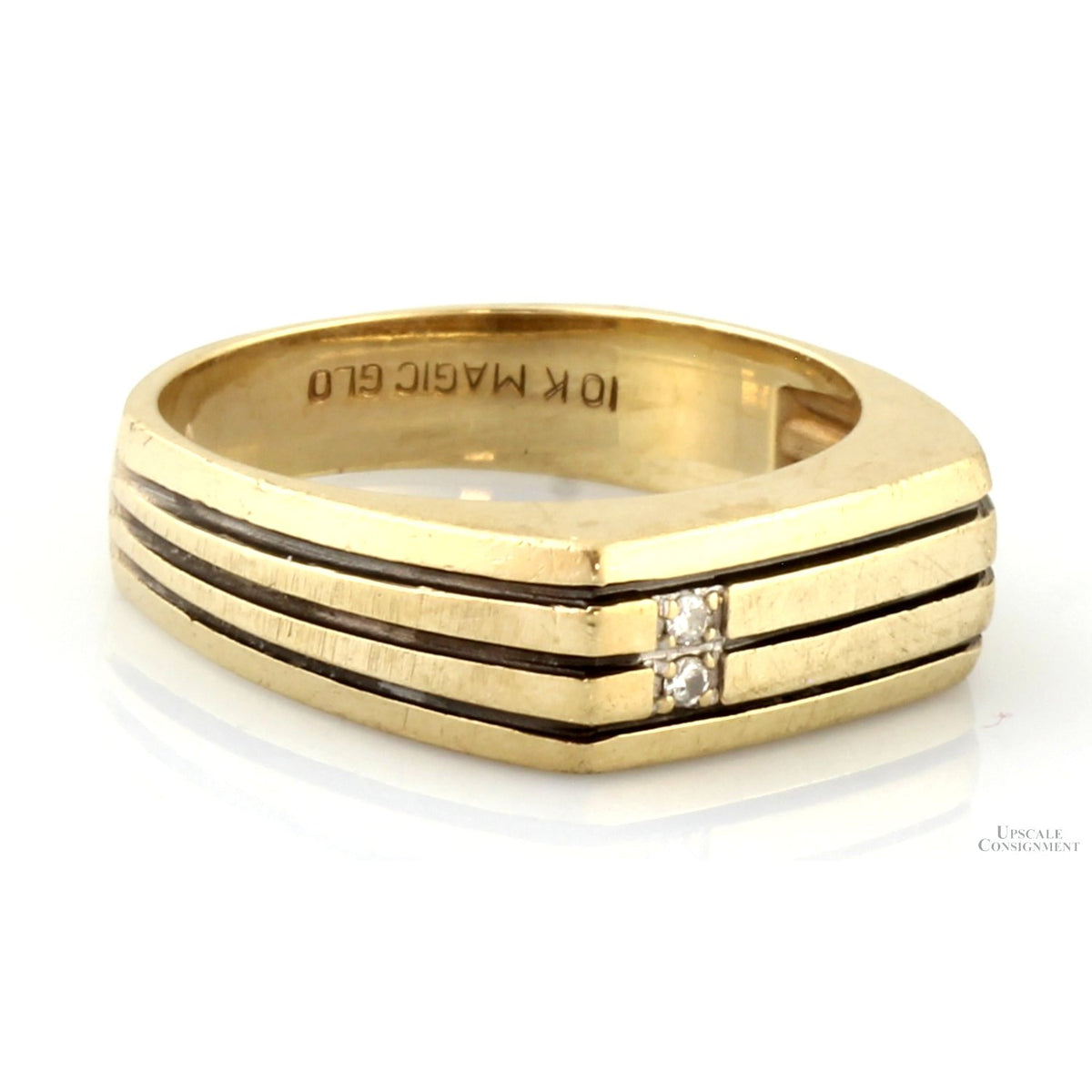 Contemporary Magic Glo Men's Diamond Ring in 10K Gold