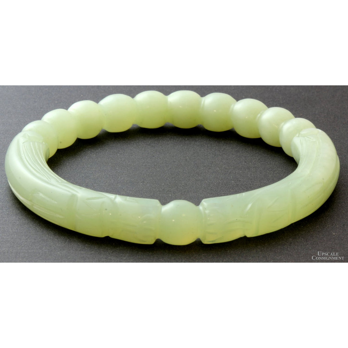 "Dragons Chasing the Pearl" Chalcedony Hololith Bangle