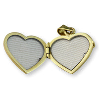 14K Yellow Gold Heart Shaped Photo Locket Pendant - 3.82G
