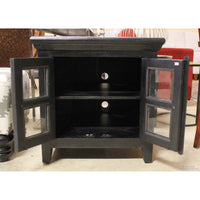 Black Accent Cabinet w/Glass Doors