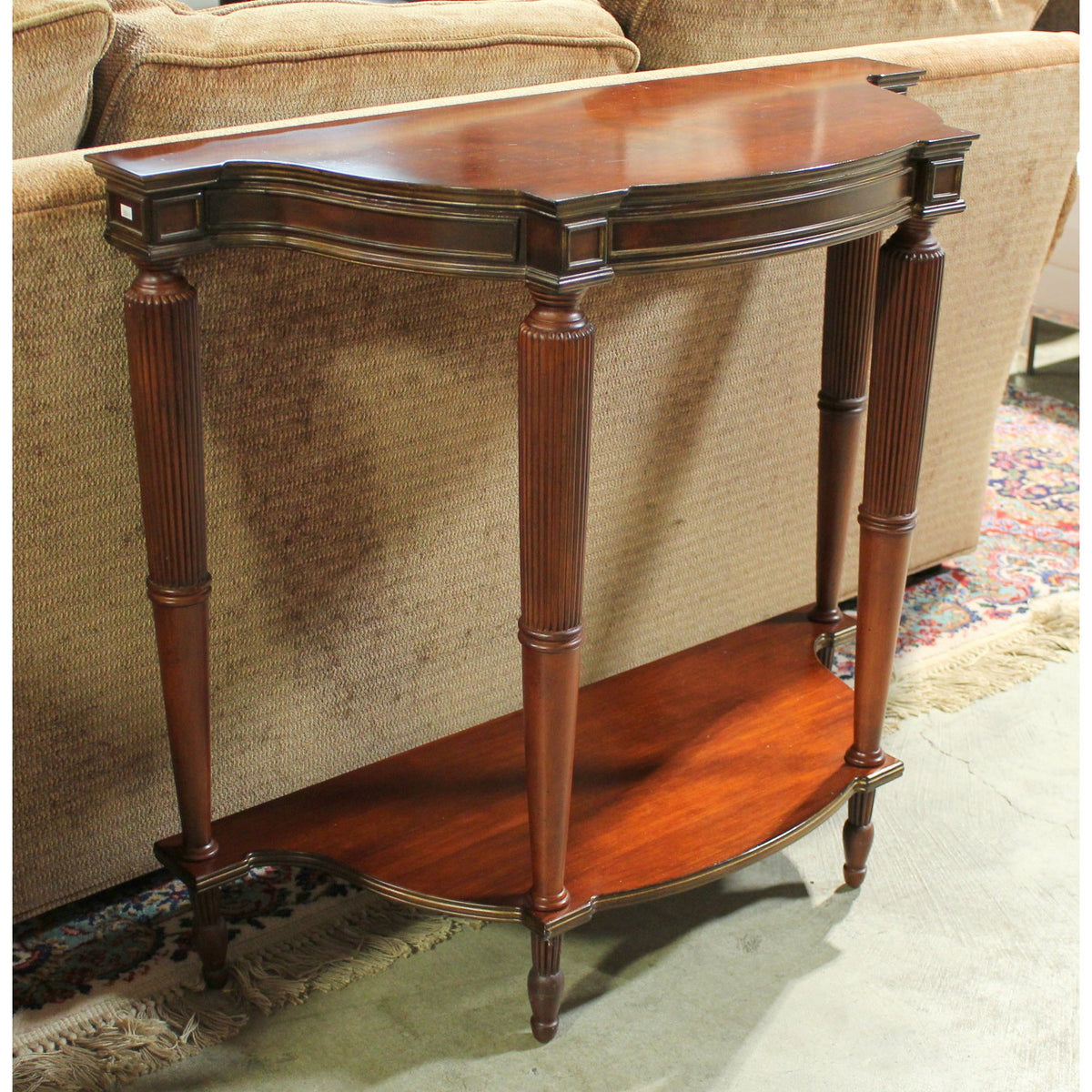 Demilune Table w/Gold Accents