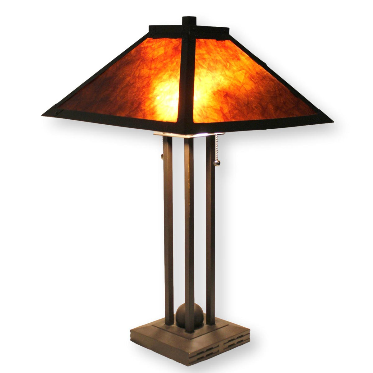 Bronze Tone Table Lamp w/Mica Shade