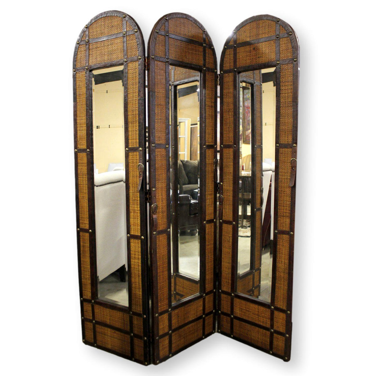 3 Panel Mirrored Room Divider