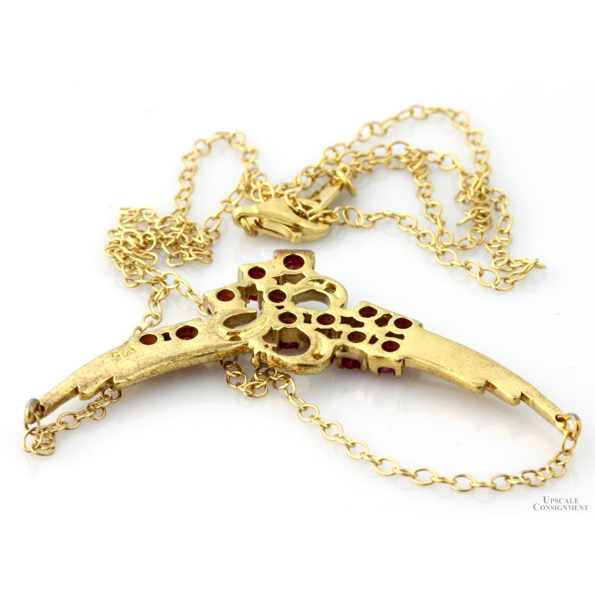 1.00ctw Ruby & Diamond 18K Gold Vermeil Necklace