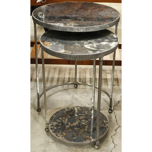 Ethan Allen 'Jaclyn' Mirrored Nesting Tables