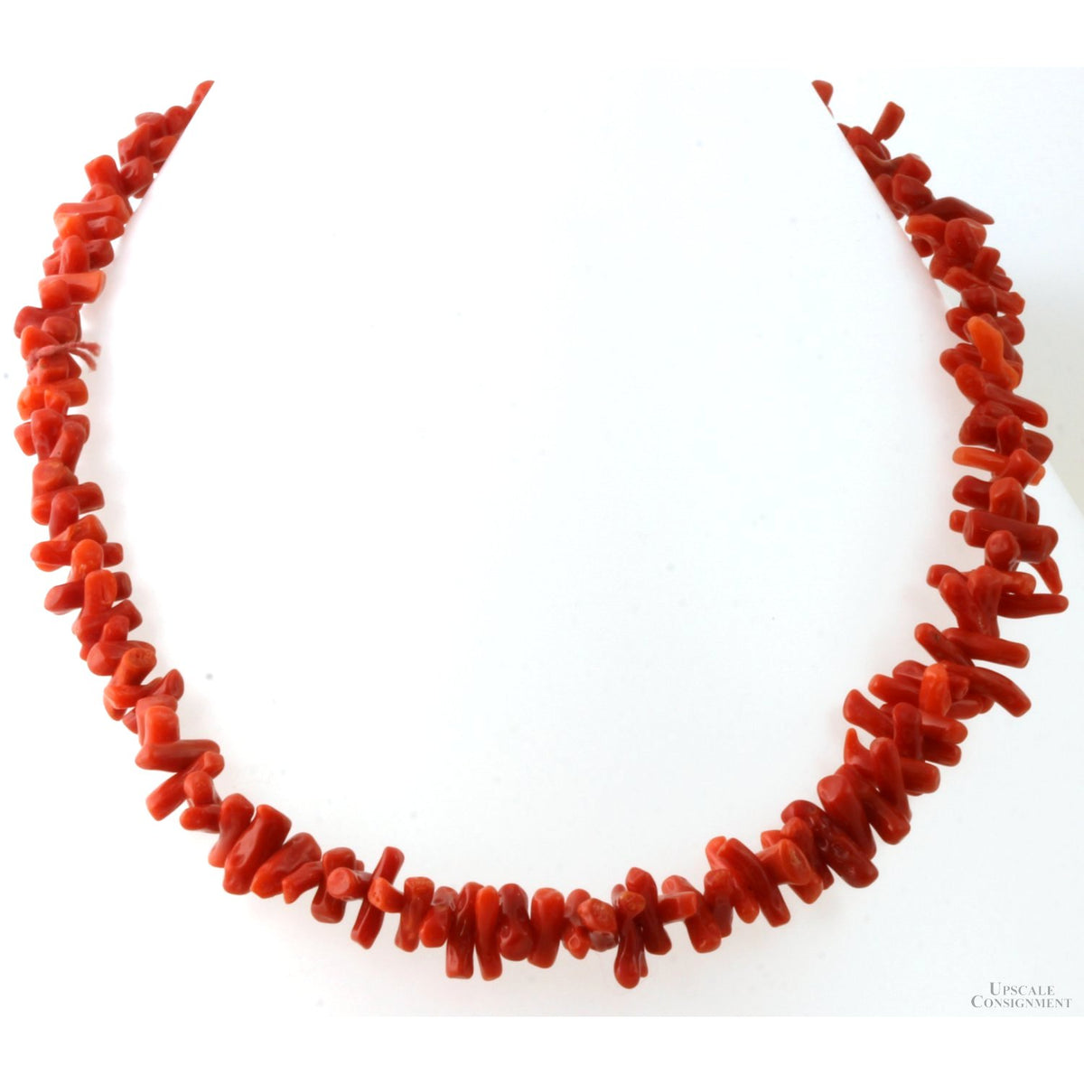 1920s Thick Short Branch Natural Red Coral Necklace