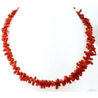 1920s Thick Short Branch Natural Red Coral Necklace