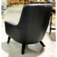 Black Leather Barrel Chair