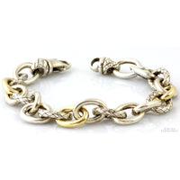 Alisa Designs Traversa Bracelet 18K Gold & Sterling Silver Italian Oval Link 7.5” 34g