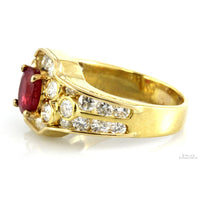 1.03ct  Ruby & Diamond 18K Gold Ring - 1.38 ctw Diamonds