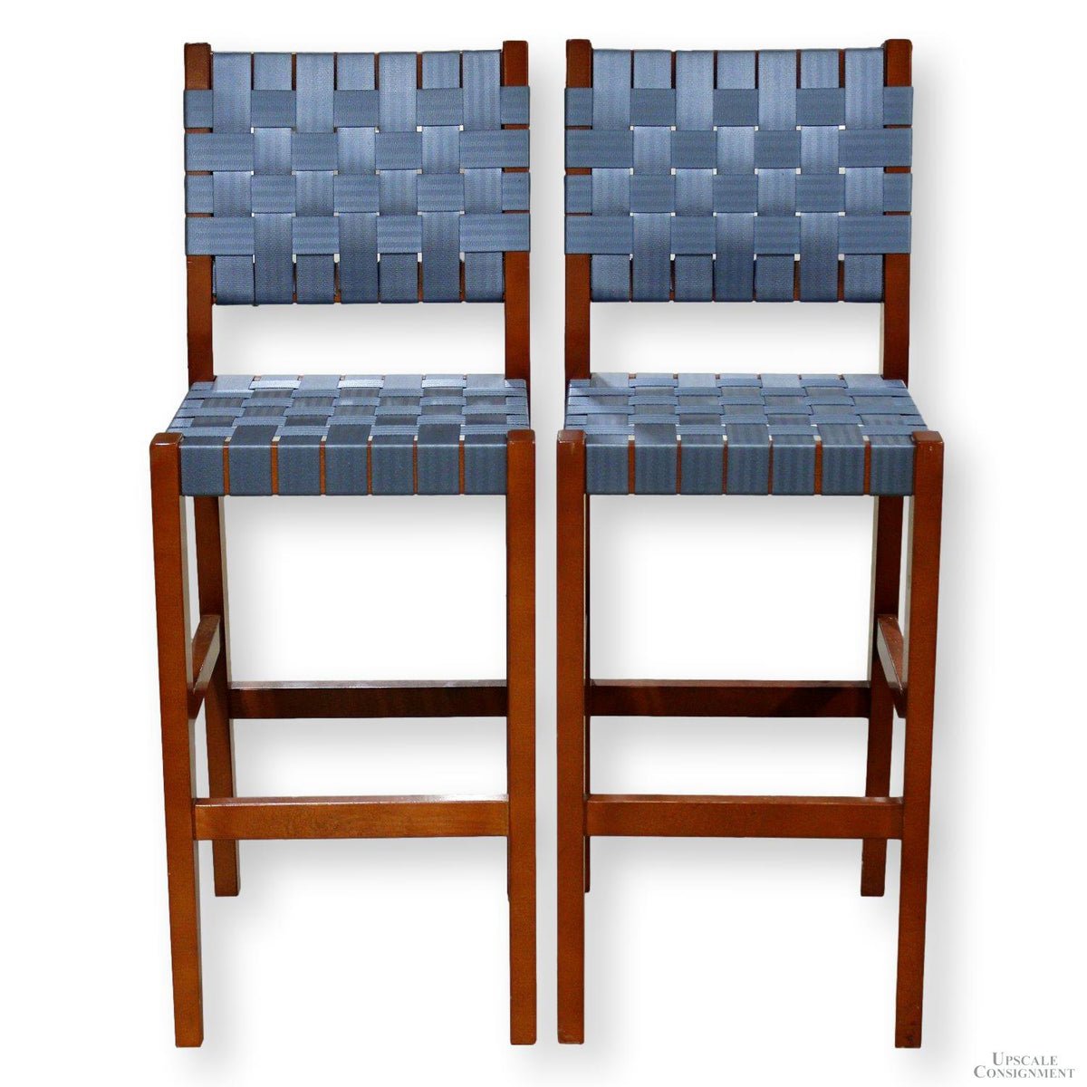 J. Persing Pair of Webbed Bar Stools