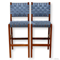 J. Persing Pair of Webbed Bar Stools