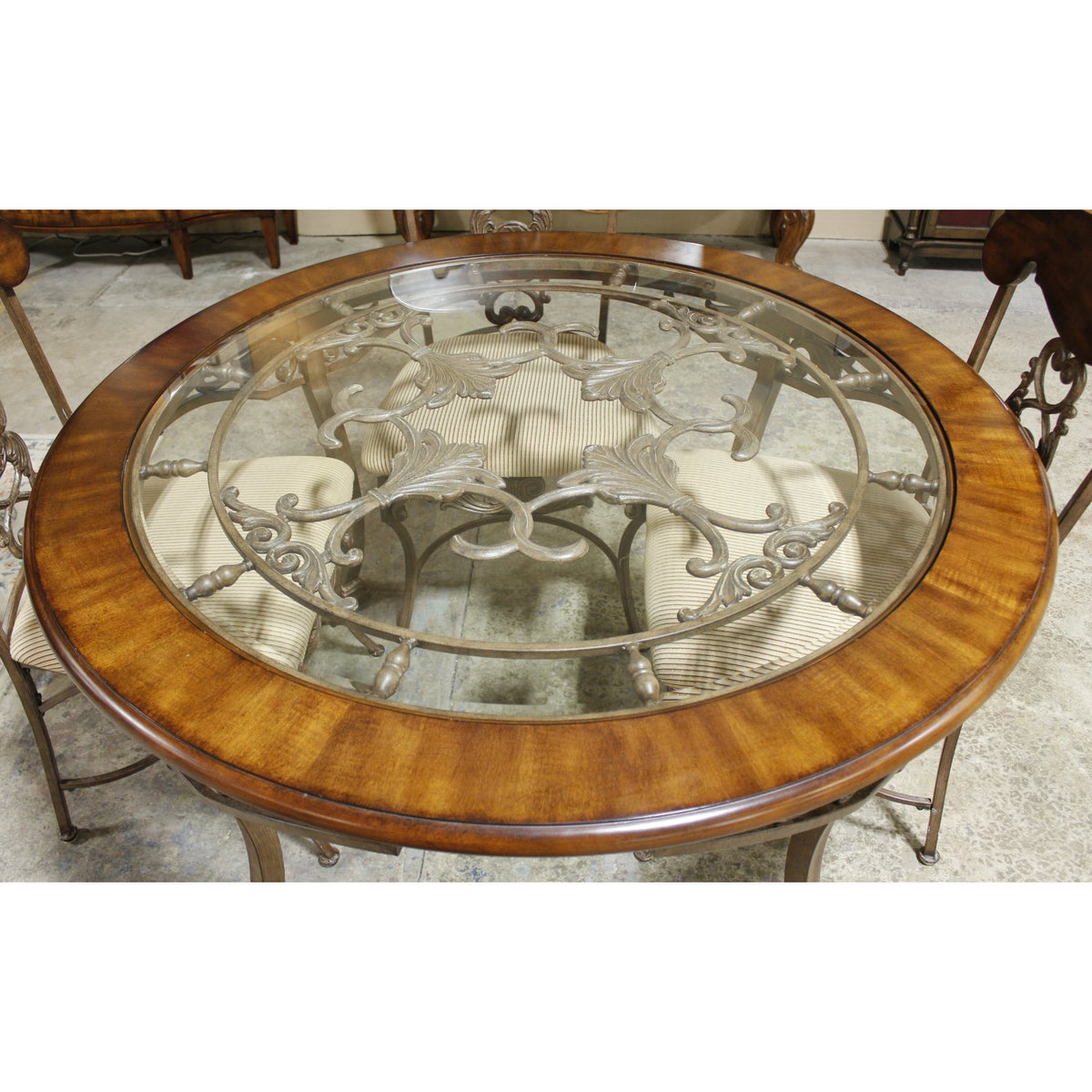 Ashley Metal & Glass Dining Table w/4 Chairs