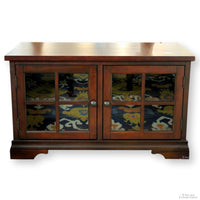 Cherry Media Stand w/Glass Doors