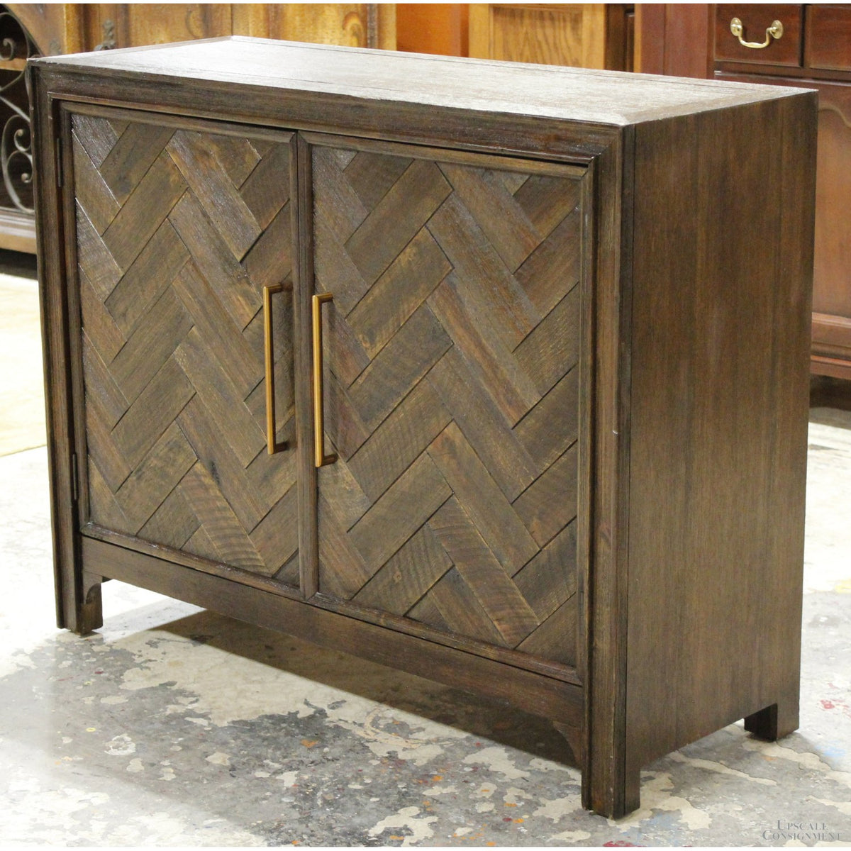 Rustic Wood 2-Door Cabinet