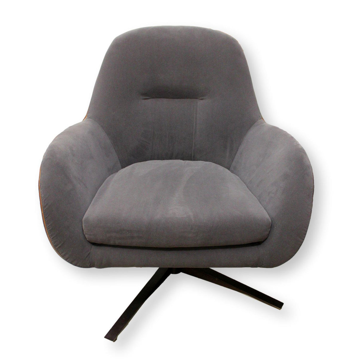 American Leather Gray Swivel Chair