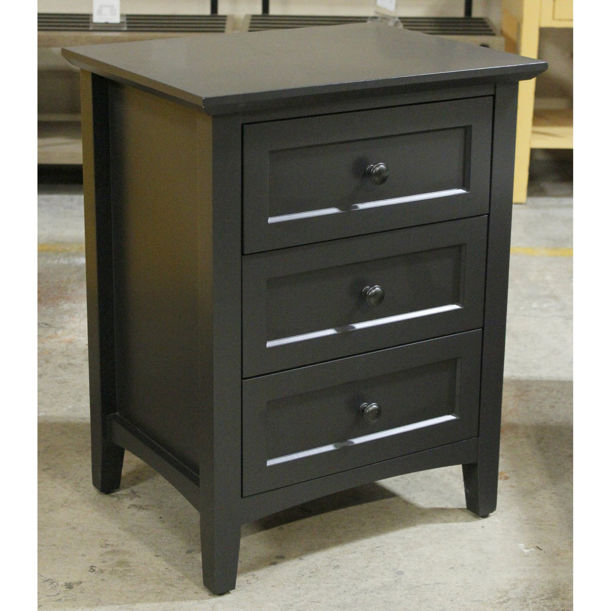 Mor Furniture 'Grace' Black 3 Drawer Nightstand