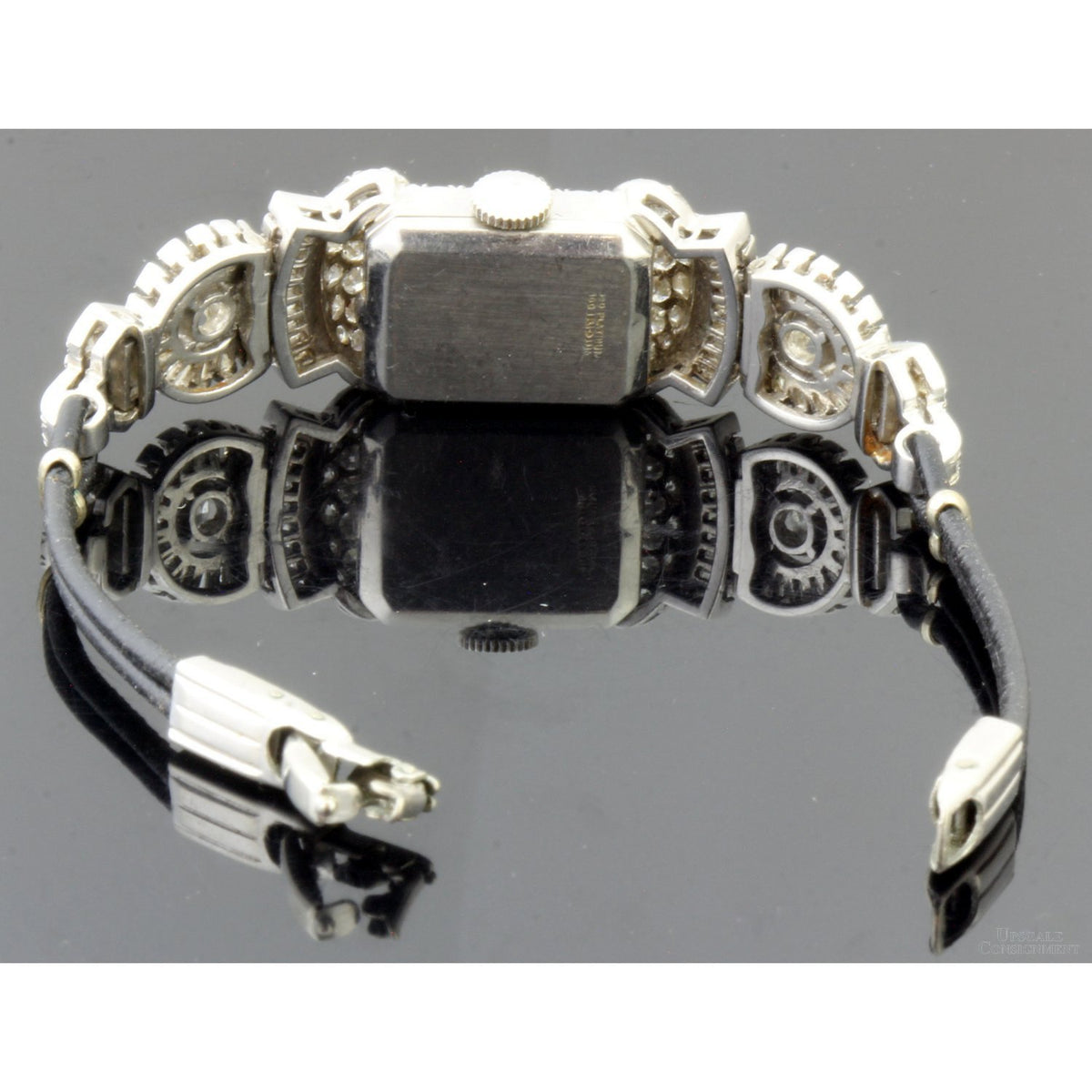 Exquisite 1940s Platinum 3.25ctw Diamond Hamilton Art Deco Watch