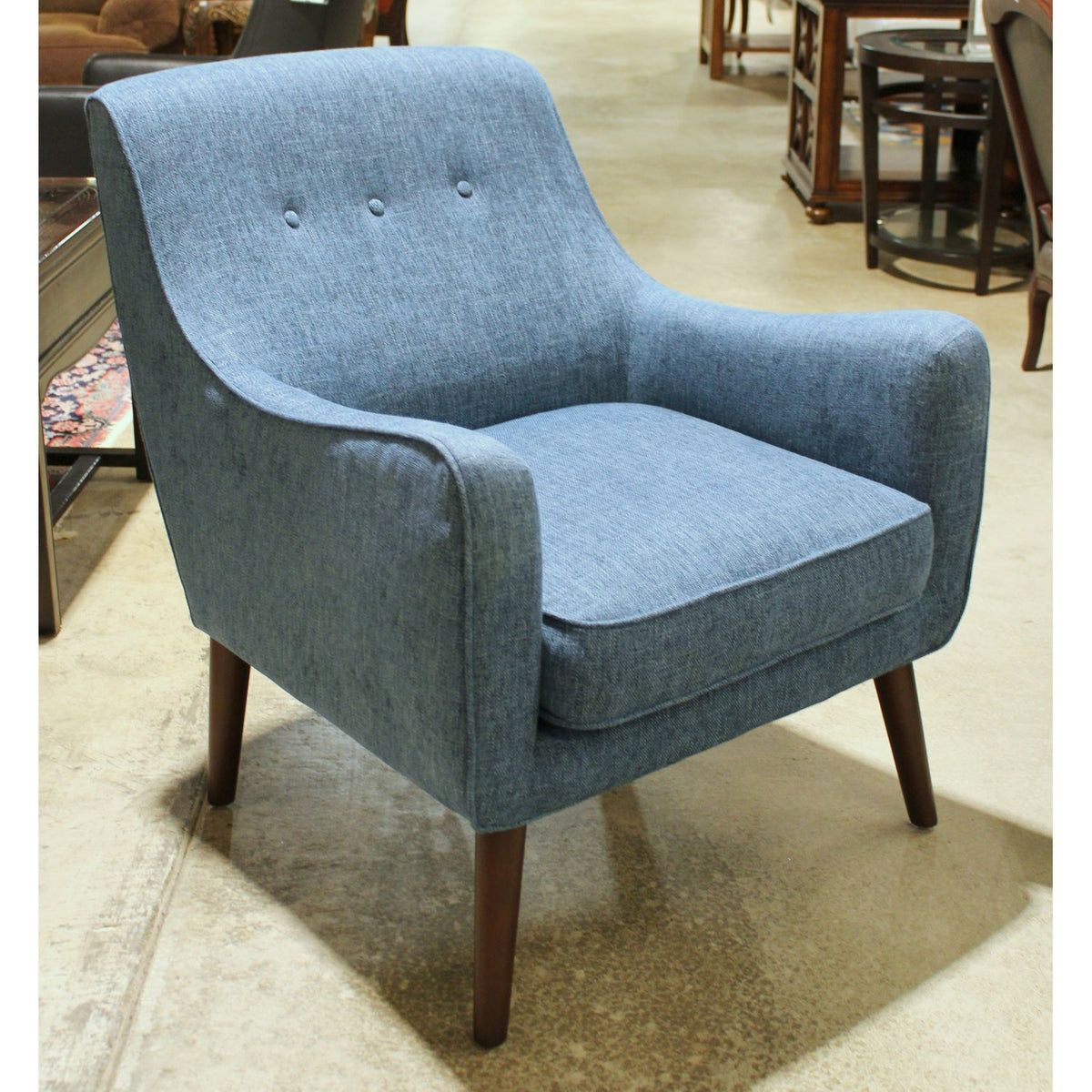 Phoenix Home LLC. Blue MCM Accent Chair