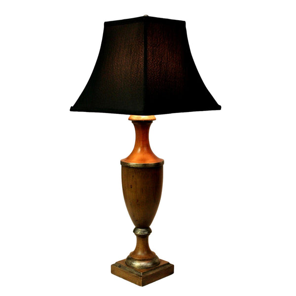 Aiden Gray Urn Table Lamp w/ Black Shade