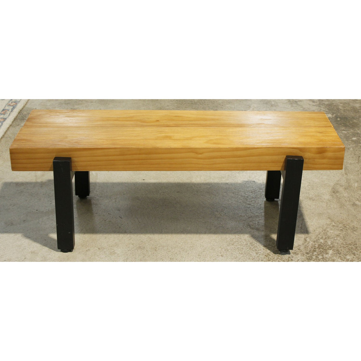 Wood Plank & Metal Bench