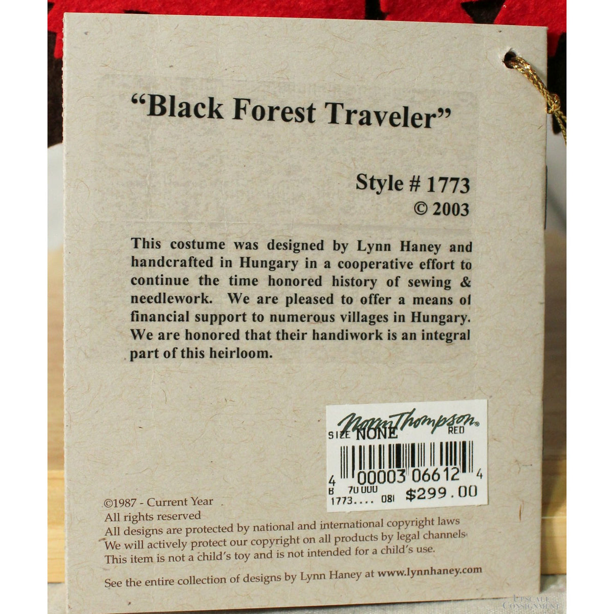 Lynn Haney 'Black Forest Travelor' 19'' Santa Figure