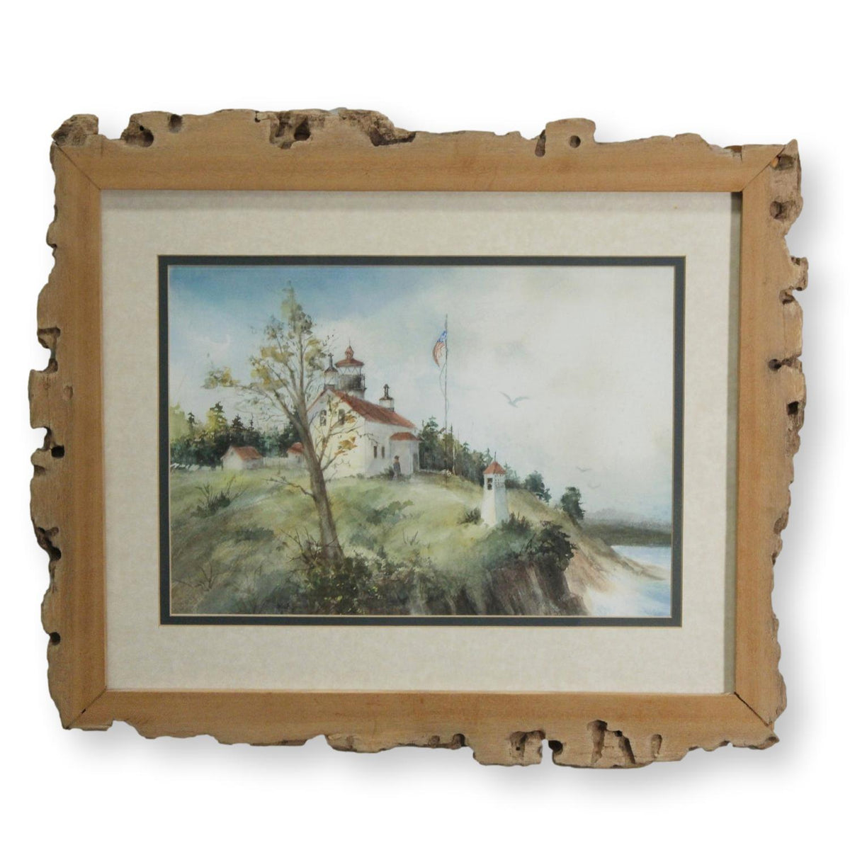 Framed Watercolor Print "Willapa Bay Lighthouse" by Janet Karlsson